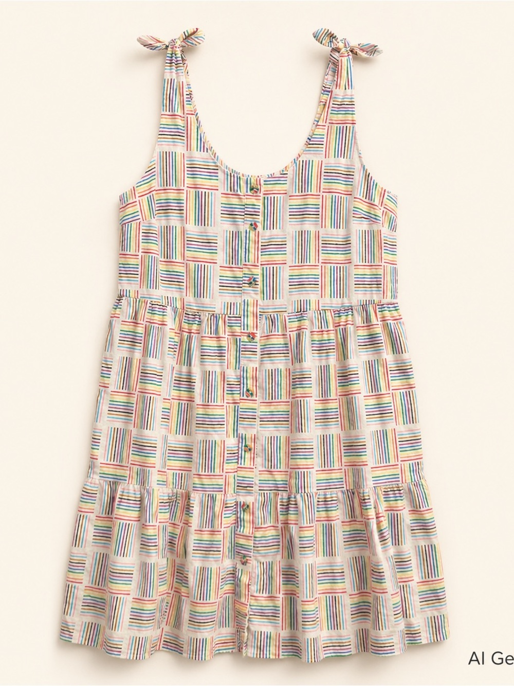 Target Pride Women's Multicolor Rainbow Striped Tie-Shoulder Mini Dress